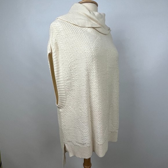 BCBG MaxAzria Cream Knit Cowl Neck Sleeveless Sweater  Size S - Picture 3 of 5